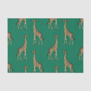 Papel De Seda Jirafa Mamífero Verde Esmeralda Animal Salvaje Áfr