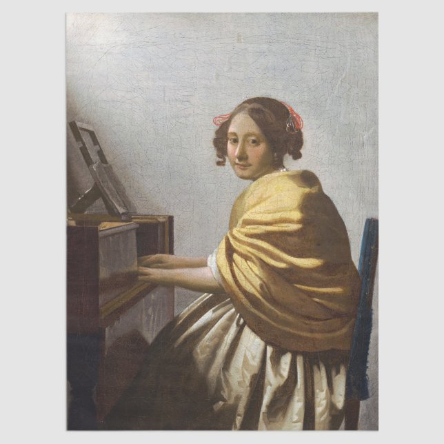 Papel De Seda Johannes Vermeer - Joven sentada en Virginal (Subido por el creador)