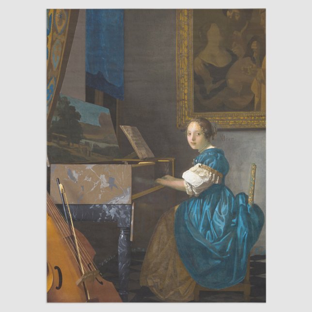 Papel De Seda Johannes Vermeer - Lady sentada en un Virginal (Subido por el creador)