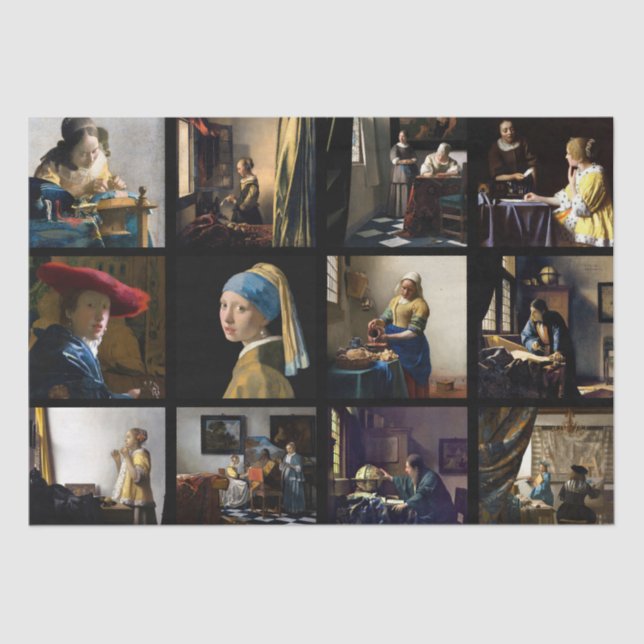 Papel De Seda Johannes Vermeer - Masterpieces Grid (Anverso)
