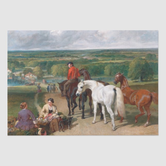 Papel De Seda John Frederick Herring | Ejercitando caballos real (Anverso)