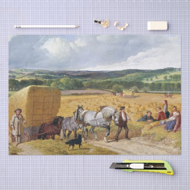 Papel De Seda John Frederick Herring | The Harvest (1857) (Artesanía)
