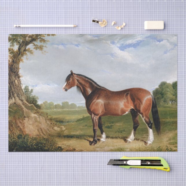 Papel De Seda John Frederick Herring | Un semental Clydesdale (Artesanía)