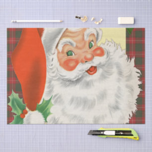 Papel De Seda Jolly Old Father Christmas Retro