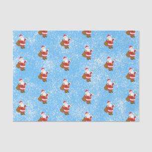 Papel De Seda Jolly Ole Saint Nick Blue Spong Paint Snow
