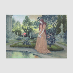 Papel De Seda Joven Chica en un jardín de Eugene Grasset