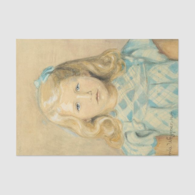 Papel De Seda Joven Chica lindo con pelo rubio (Anverso)