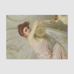 Papel De Seda Joven dama con cachorro de Vittorio Matteo Corcos
