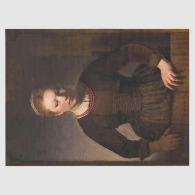 Papel De Seda Joven en media puerta abierta de Remband (Anverso)