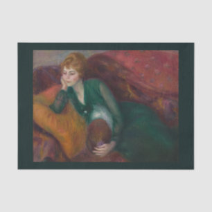 Papel De Seda Joven en verde, William James Glackens