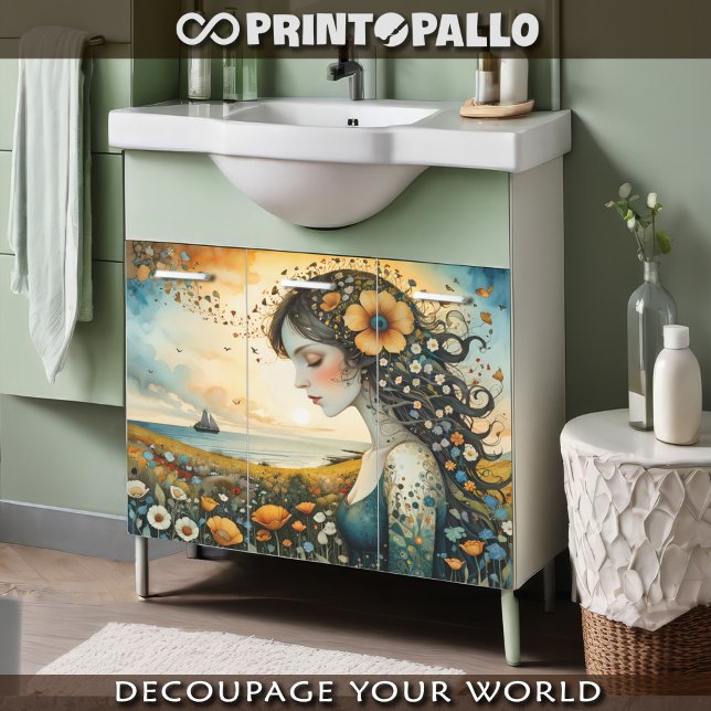 Papel De Seda Joven floral soñando con escapar (Subido por el creador)