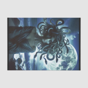 Papel De Seda Joven Medusa Bonita por la Luna y el Océano