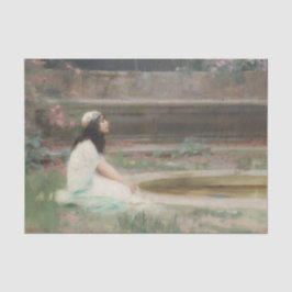 Papel De Seda Joven muchacha junto a una piscina (de Herbert Dra