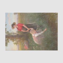 Papel De Seda Jóvenes Chicas recogiendo flores