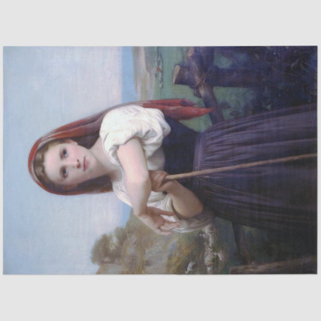 Papel De Seda Jóvenes pastoras, Bouguereau (Anverso)