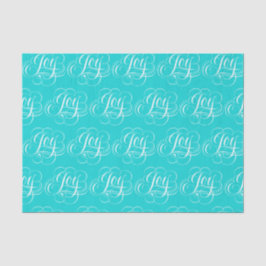 Papel De Seda JOY Calligraphy Lettering Flourin Aqua Blue