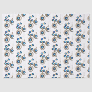 Papel De Seda joyas navidades Árbol azul negro brillante Luna
