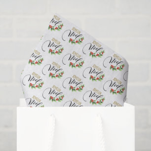Papel De Seda Joyeux Noël Moda Holly Floral NAVIDADES