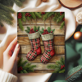 Papel De Seda Joyful Christmas stocking tissue paper pine wreath