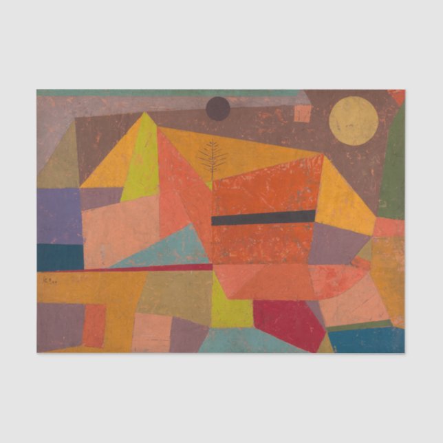 Papel De Seda Joyful Mountain Landscape por Paul Klee (Anverso)