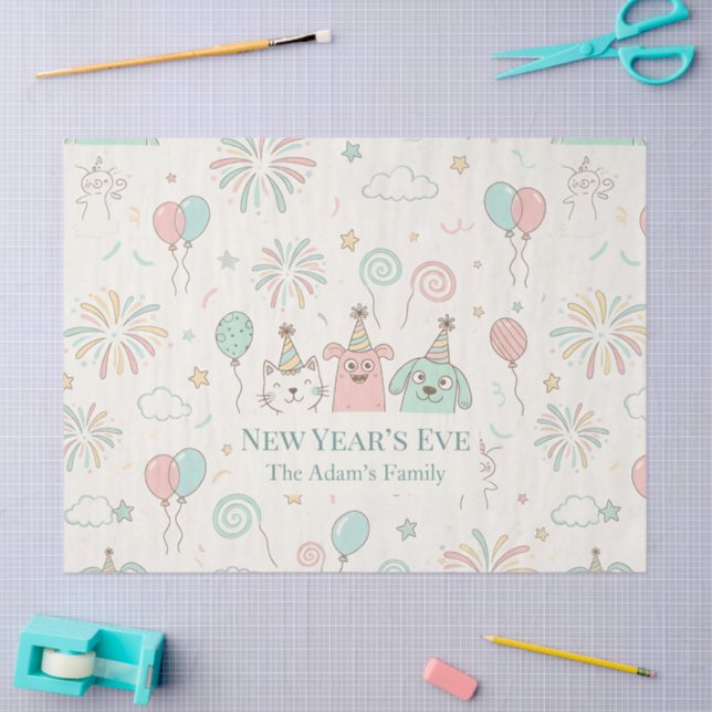 Papel De Seda Joyful New Year’s Eve Party 2026  (Artesanía)