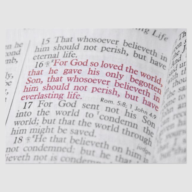 Papel De Seda Juan 3:16 (Anverso)