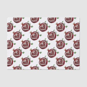 Papel De Seda Judaica Pomegranate Heart Hanukkah Rosh Hashanah