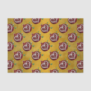 Papel De Seda Judaica Pomegranate Heart Hanukkah Rosh Hashanah