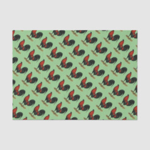 Papel De Seda Juego americano BB Rojo Negro Rooster
