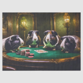 Papel De Seda Juego Amistoso, Cuyes Jugando Póquer