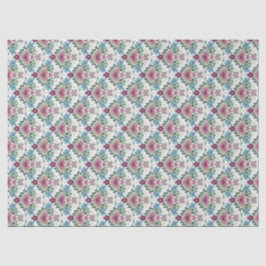 Papel De Seda Juego de 3 flores y corazones terrosos rosados y t