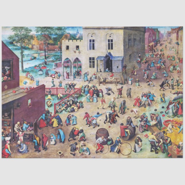 Papel De Seda Juegos infantiles, Pieter Bruegel (Anverso)