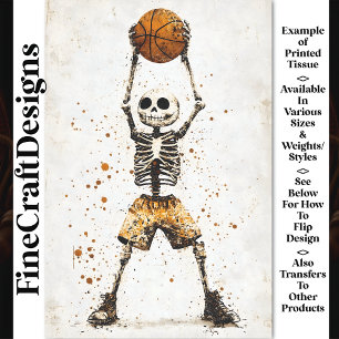 Papel De Seda Jugador de Baloncesto Esqueleto Espeluznante Decou