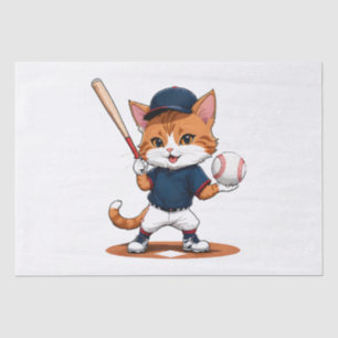 Papel De Seda Jugador de béisbol gato