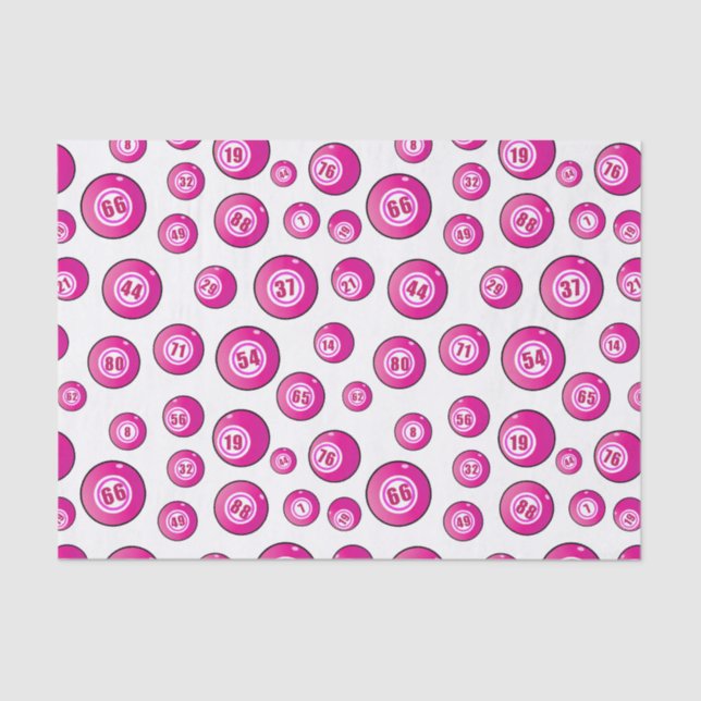 Papel De Seda Jugador de bingo rosado divertido (Anverso)