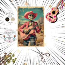 Jugador de guitarra Sombrero de Skeleton
