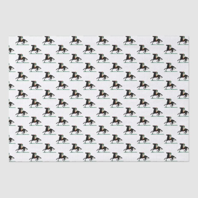 Papel De Seda Jugador de Polo Antiguo sobre Poni (Anverso)