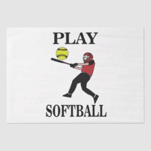 Papel De Seda Jugador de Softbol Juega a Softball