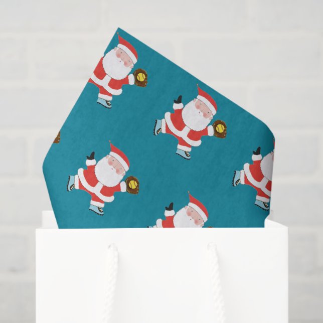 Papel De Seda Jugadora de Softbol Navidad (Bolsa de regalo)