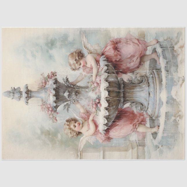 Papel De Seda Jugando en la fuente (Anverso)