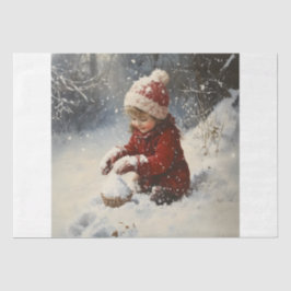 Papel De Seda Jugando en Nieve