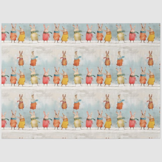 Papel De Seda Juguetes entretenidos jugando en la nieve (Anverso)