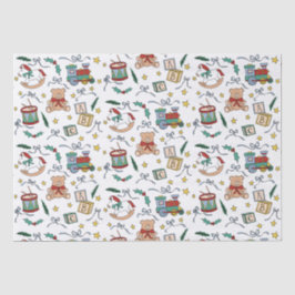 Papel De Seda Juguetes nostálgicos de los Navidades clásicos de 