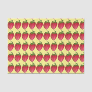 Papel De Seda Juicy Strawberry fruta colorida acuarela