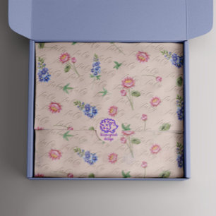 Papel De Seda Julio Mes de Nacimiento Flores Larkspur Lily