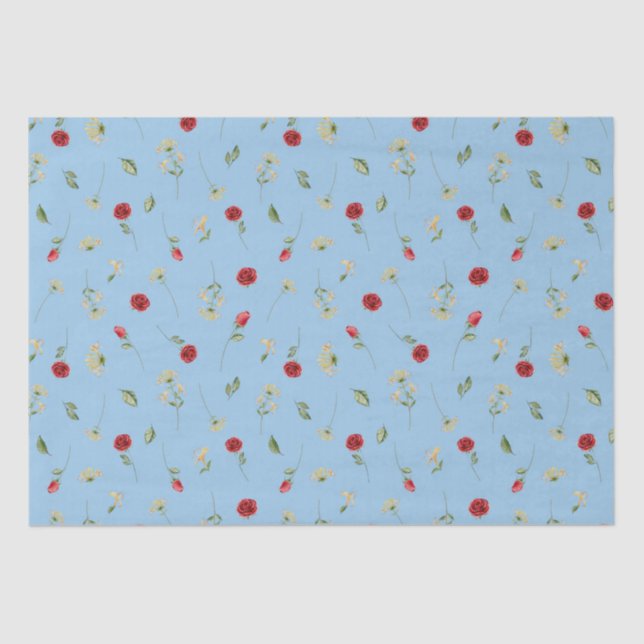 Papel De Seda June Birth Month Flowers Rosa Honeysuckle (Anverso)