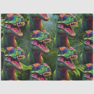Papel De Seda Jungla de dinosaurios T Rex Jurassic Guay