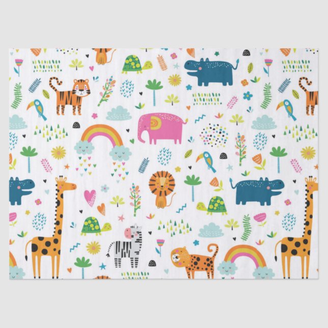 PAPEL DE SEDA: JUNGLE ANIMALS (Anverso)