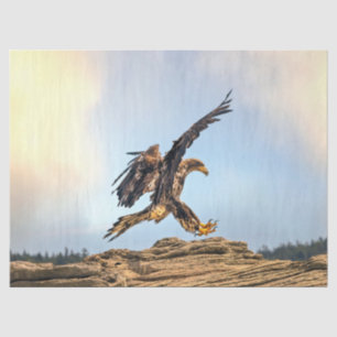 Papel De Seda Juvenile Bald Eagle practicando sus habilidades de