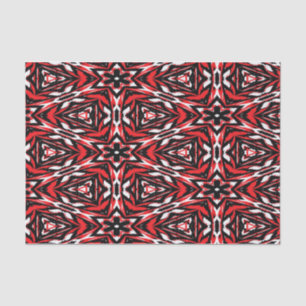 Papel De Seda Kaleidoscopio negro, blanco y rojo